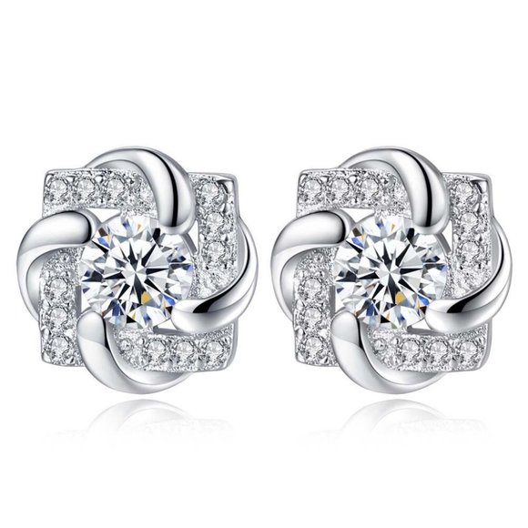 Jewelry - 925 Sterling Silver Lucky Clover Stud Earrings